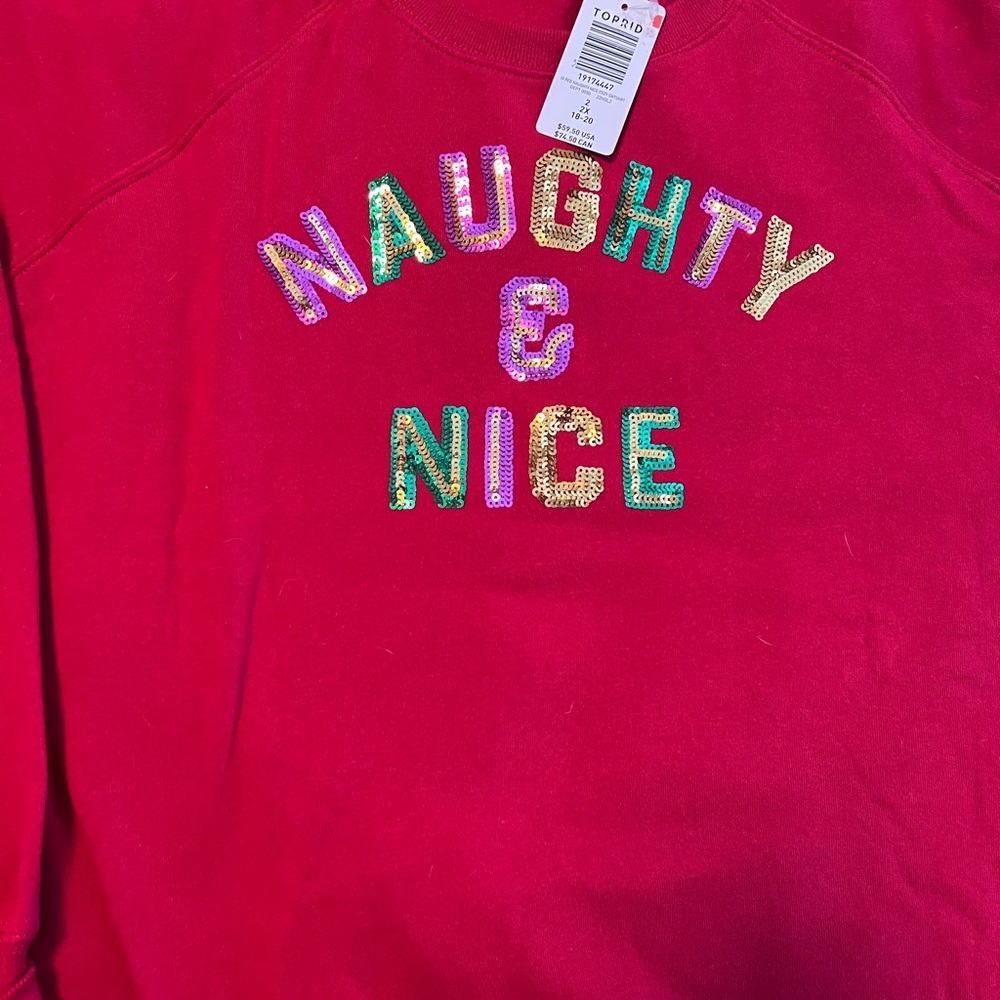 Torrid Naughty & Nice crew sweatshirt